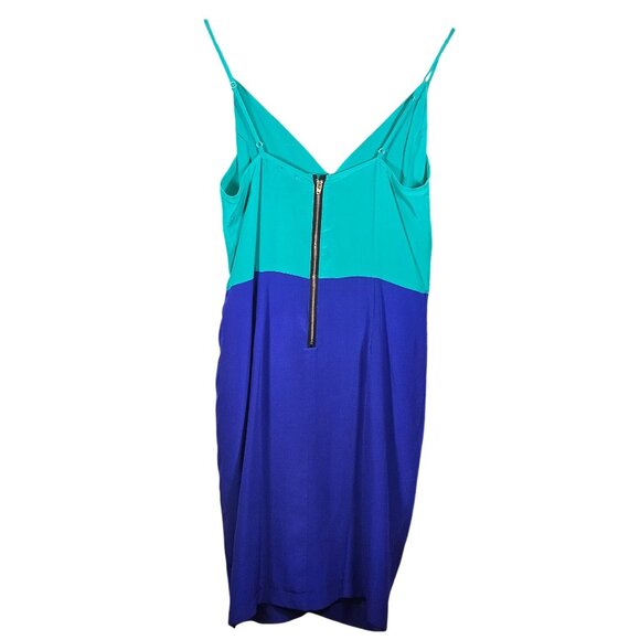 Yumi Kim Silk Colorblock Mini Dress S Dopamine Dressing Resortwear, Art-to-Wear - Picture 3 of 11